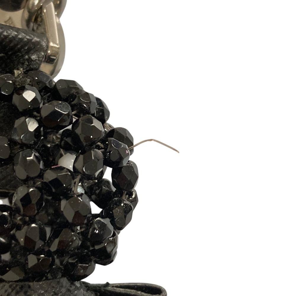 Prada Beads Bear Charm Key Holder Black — view 3