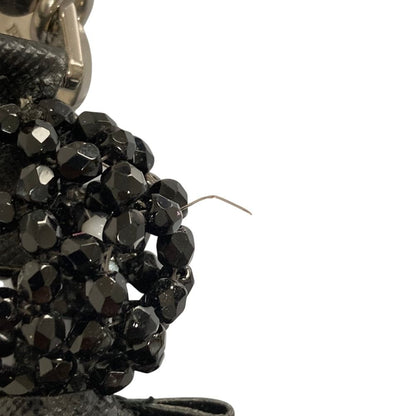 Prada Beads Bear Charm Key Holder Black — view 3