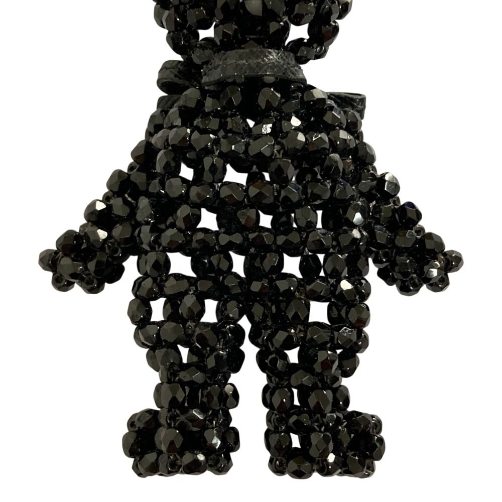 Prada Beads Bear Charm Key Holder Black — view 8