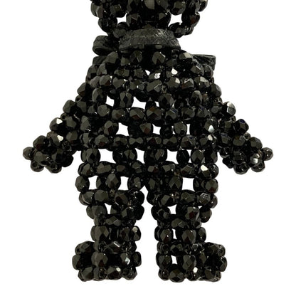 Prada Beads Bear Charm Key Holder Black — view 8