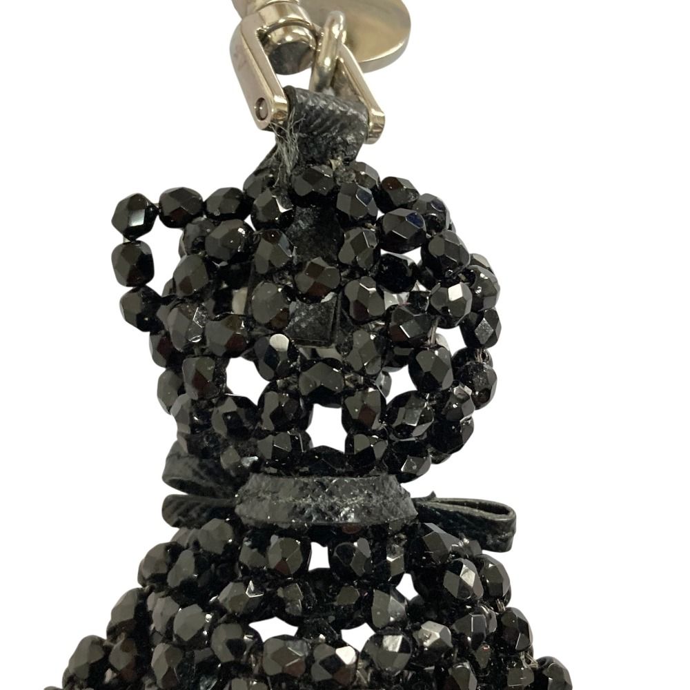 Prada Beads Bear Charm Key Holder Black — view 7