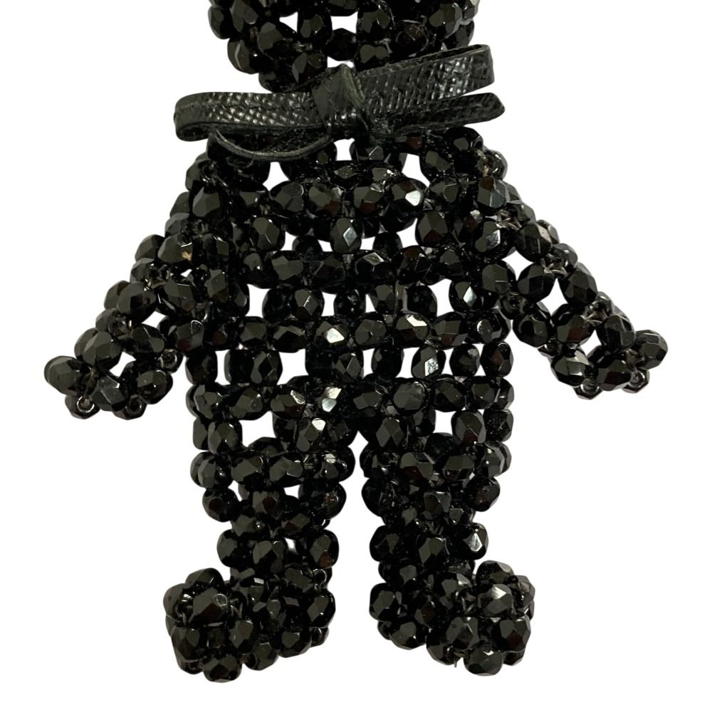 Prada Beads Bear Charm Key Holder Black — view 6
