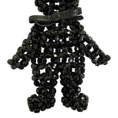 Prada Beads Bear Charm Key Holder Black — view 6