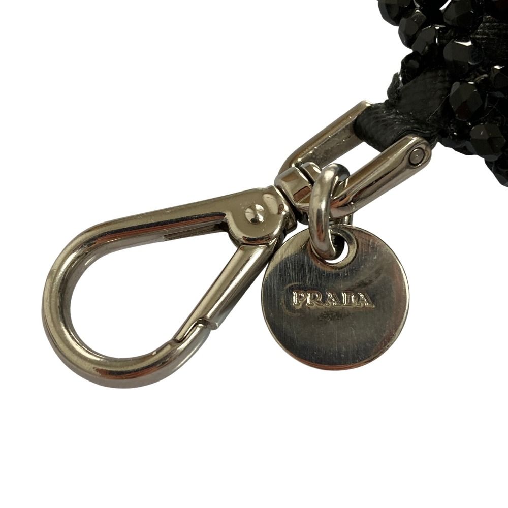 Prada Beads Bear Charm Key Holder Black — view 4