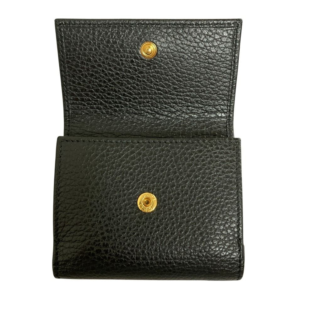 Gucci GG Marmont Trifold Double Flap Wallet Black — view 4