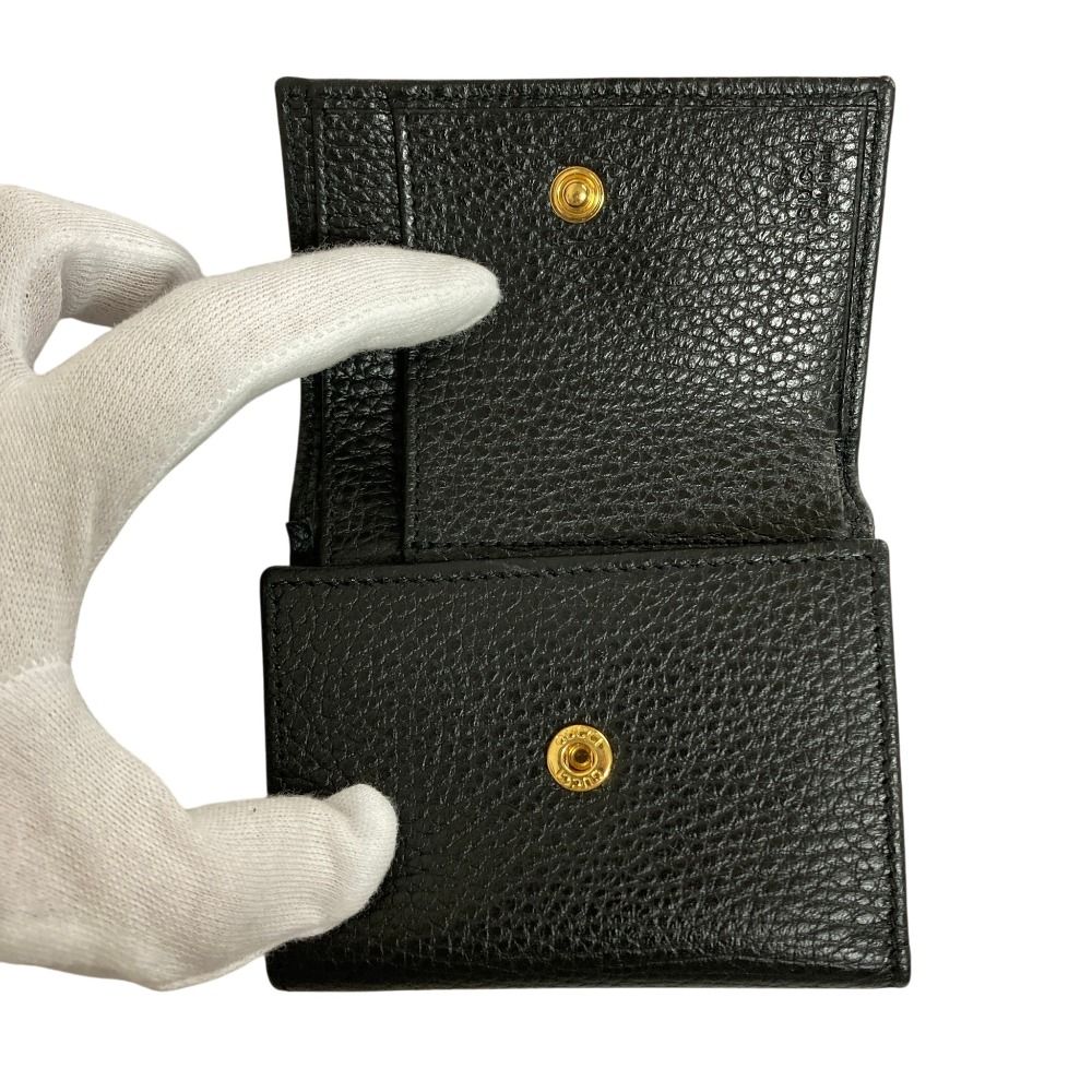 Gucci GG Marmont Trifold Double Flap Wallet Black — view 6