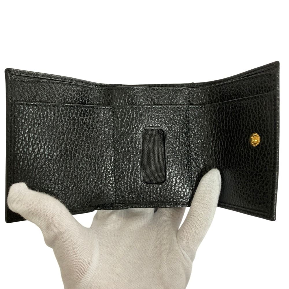 Gucci GG Marmont Trifold Double Flap Wallet Black — view 5