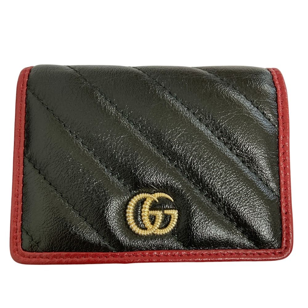 Gucci GG Marmont Quilted Compact Wallet Black