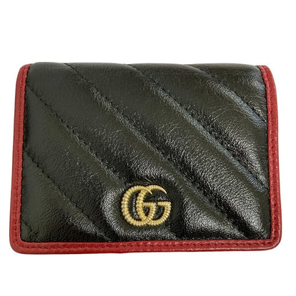 Gucci GG Marmont Quilted Compact Wallet Black
