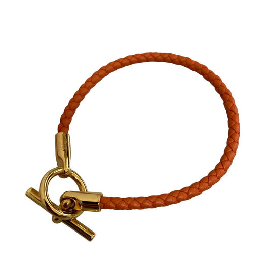 Hermes Glenan Leather Bracelet Orange