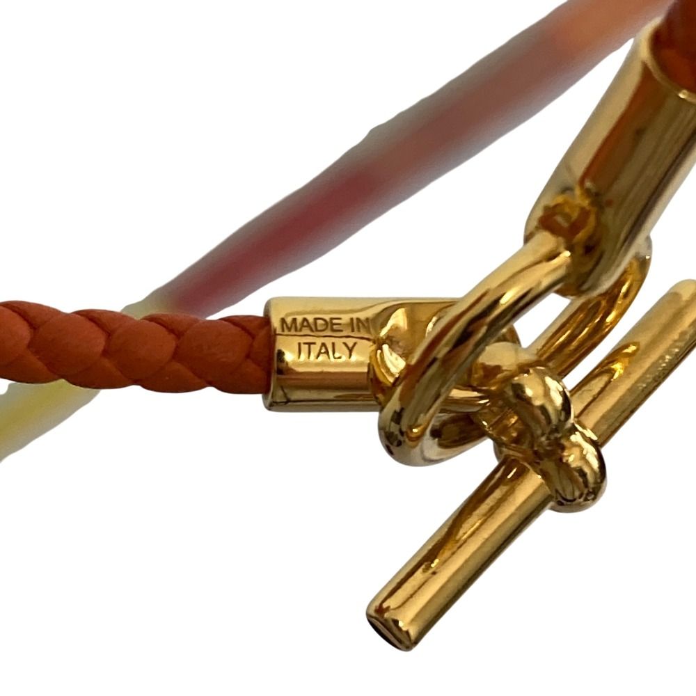 Hermes Glenan Leather Bracelet Orange — view 6
