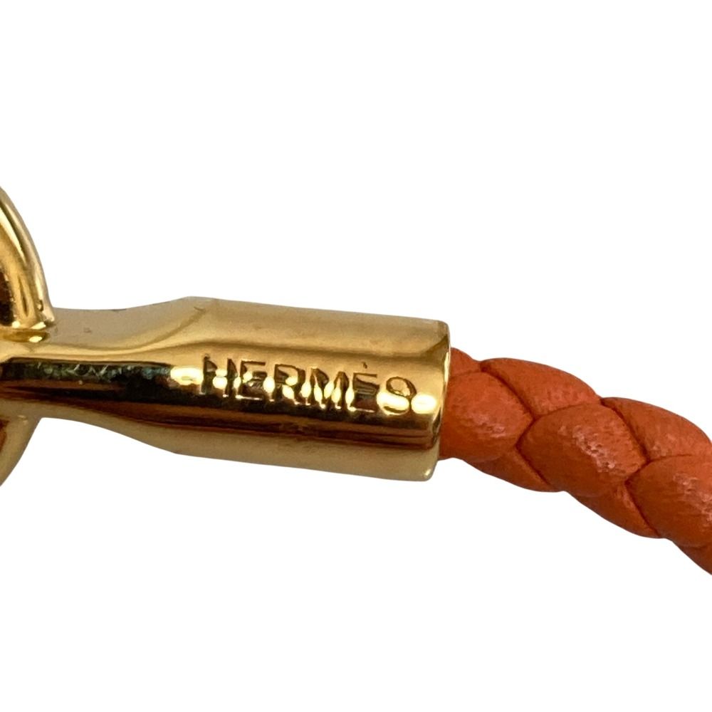 Hermes Glenan Leather Bracelet Orange — view 4