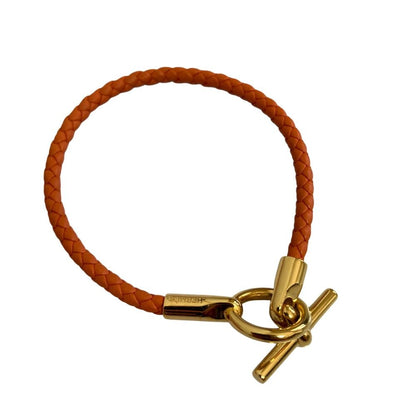 Hermes Glenan Leather Bracelet Orange — view 3