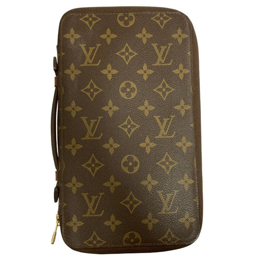 Louis Vuitton Monogram Posh Escapade Travel Case Clutch Brown