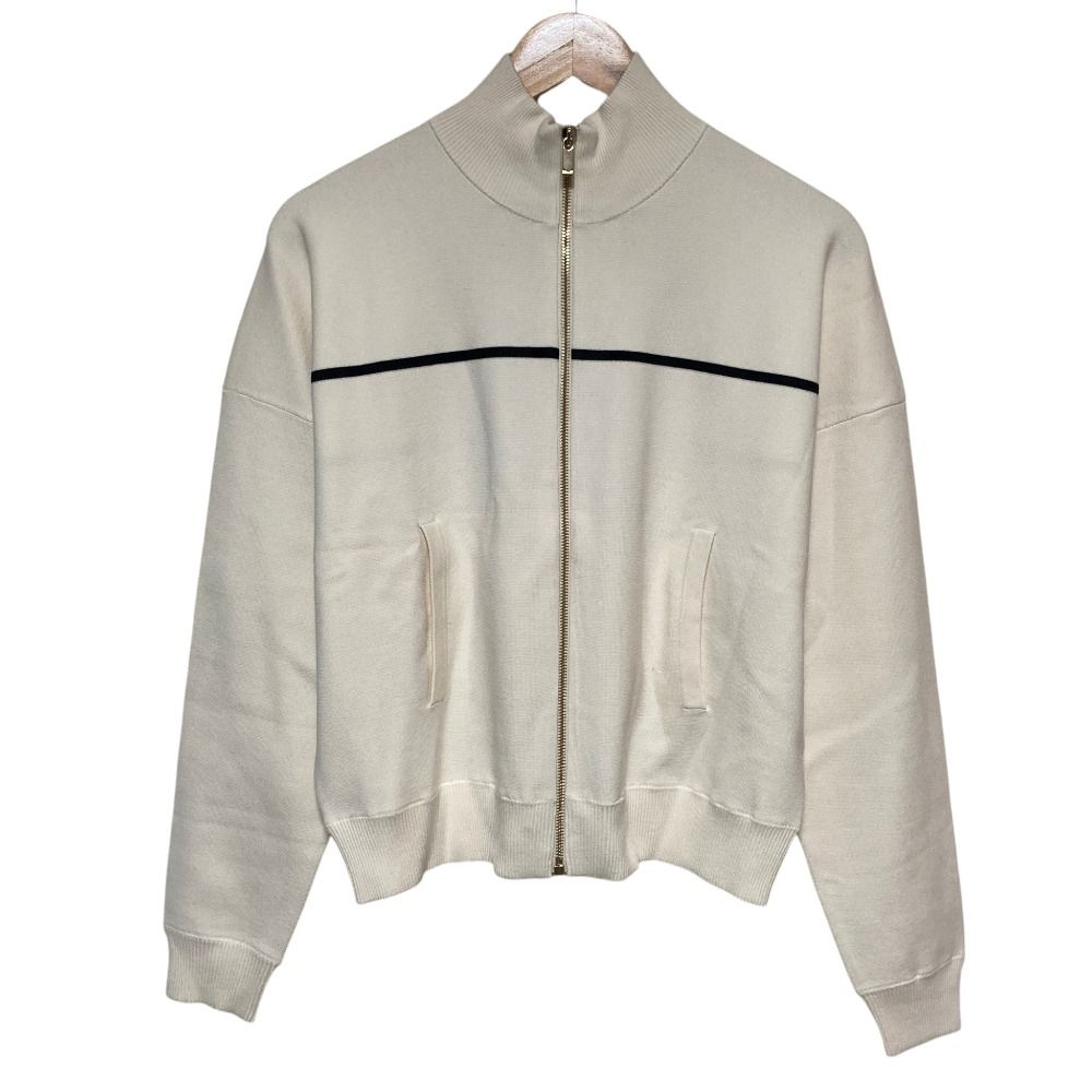 Max Mara Studio Mstvampata Zip Knit Cardigan L Ivory