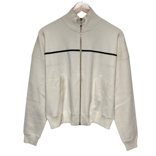 Max Mara Studio Mstvampata Zip Knit Cardigan L Ivory
