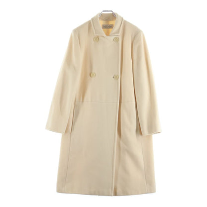 Max Mara Cashmere Blend Wool Double Breasted Che Star Coat Ivory