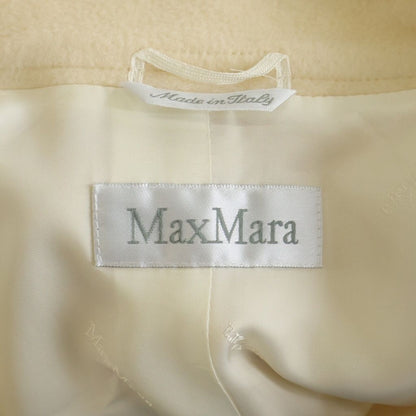 Max Mara Cashmere Blend Wool Double Breasted Che Star Coat Ivory — view 7