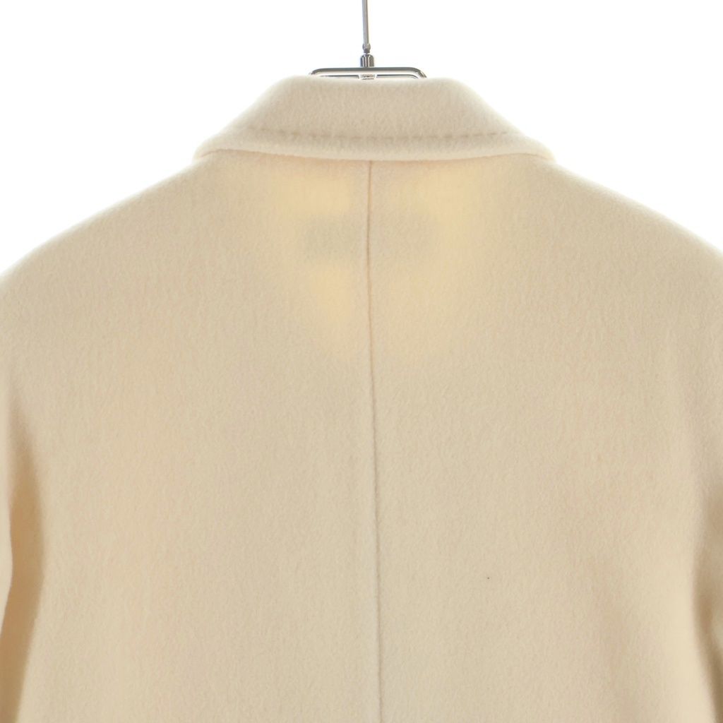Max Mara Cashmere Blend Wool Double Breasted Che Star Coat Ivory — view 4