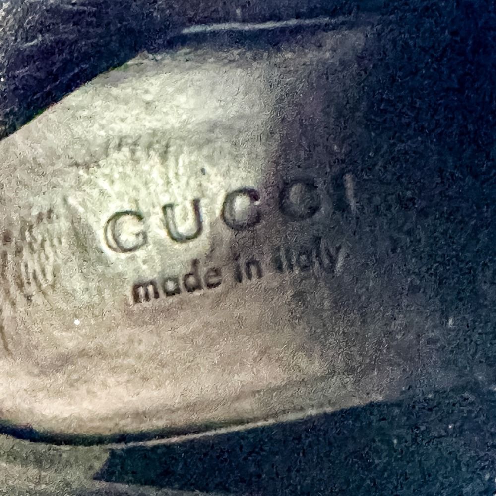 Gucci GG Logo Leather Side Zip Short Boots 7 Black — view 8