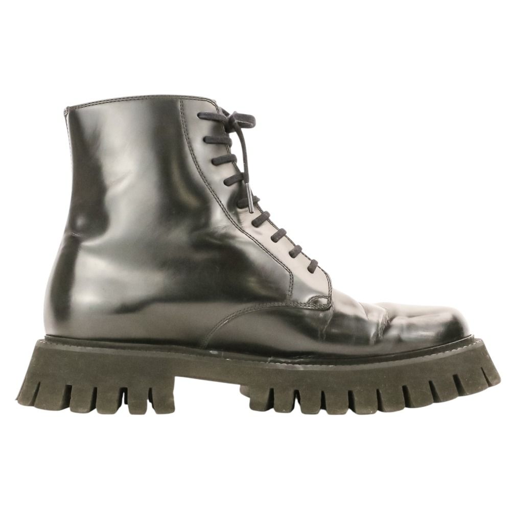 Gucci GG Logo Leather Side Zip Short Boots 7 Black — view 4