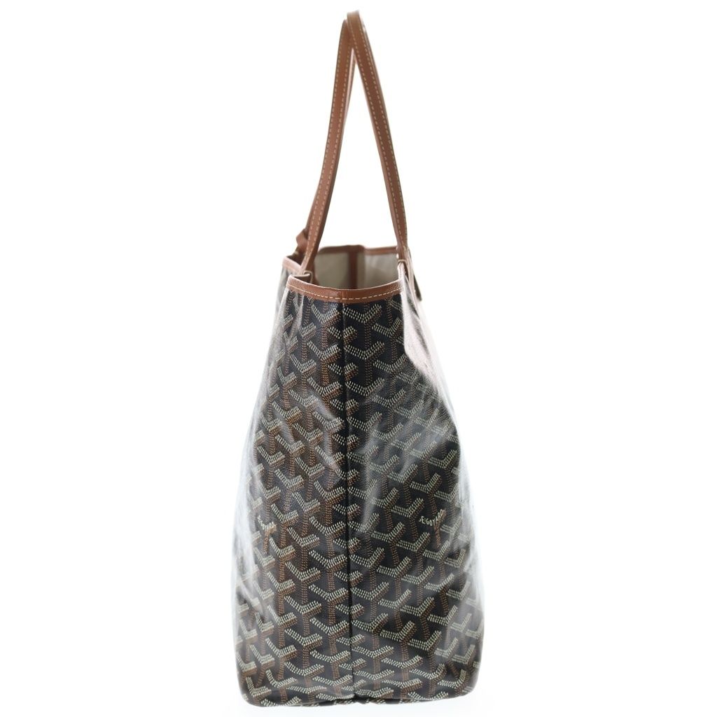 Goyard Saint Louis PM Canvas Leather Tote Brown — view 3