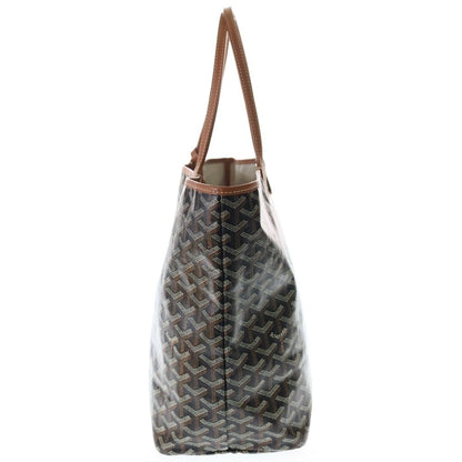 Goyard Saint Louis PM Canvas Leather Tote Brown — view 3