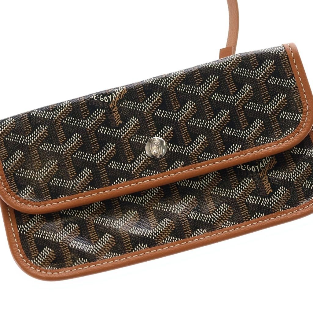 Goyard Saint Louis PM Canvas Leather Tote Brown — view 6