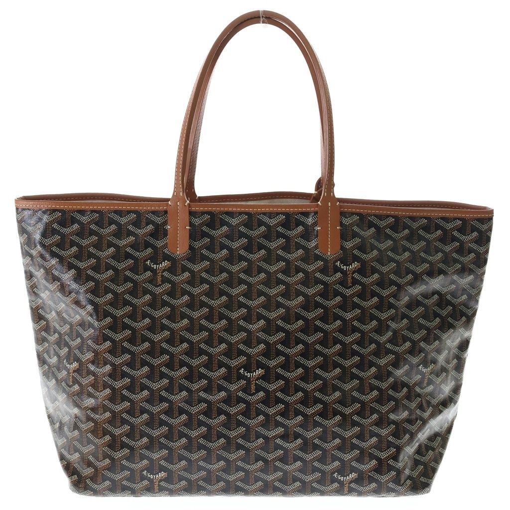 Goyard Saint Louis PM Canvas Leather Tote Brown