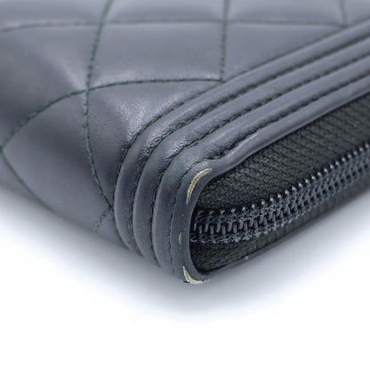 Chanel Zip Around Wallet Lambskin Silver — view 5