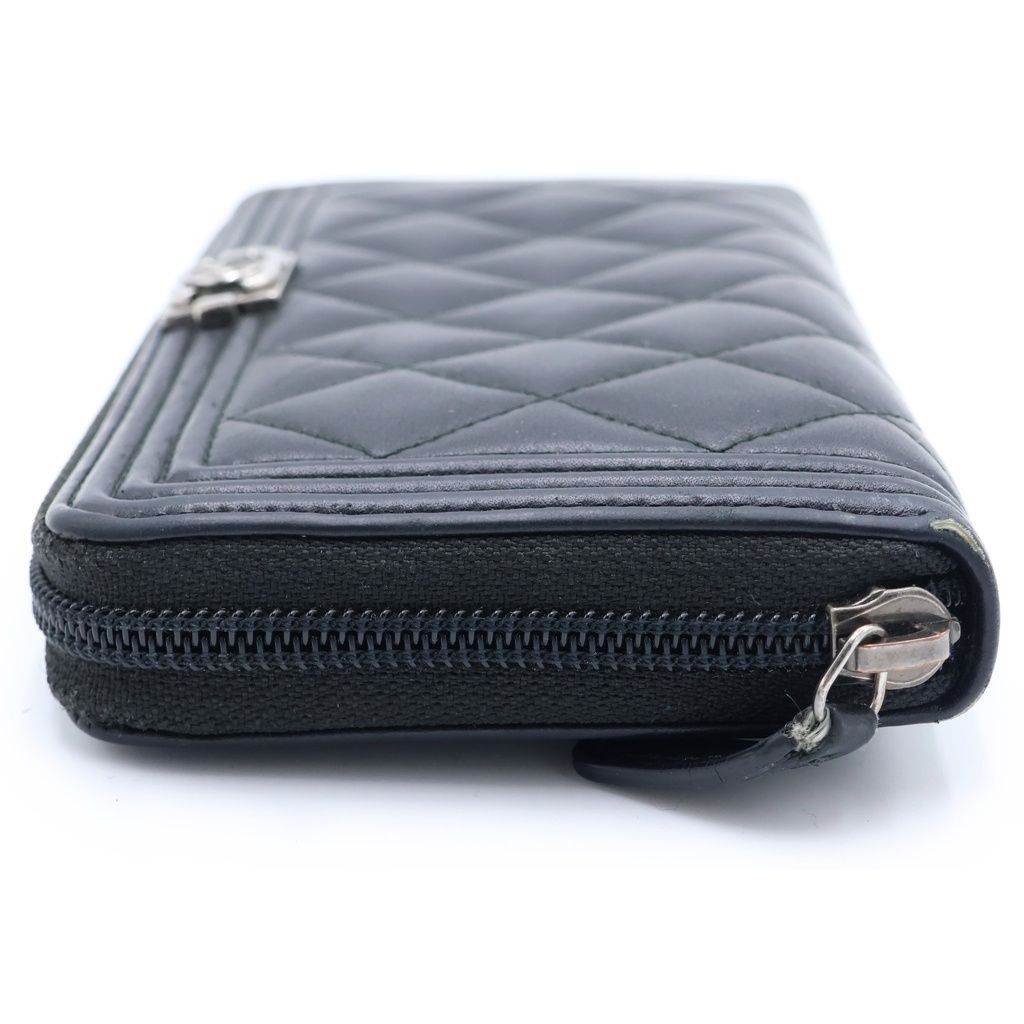 Chanel Zip Around Wallet Lambskin Silver — view 3