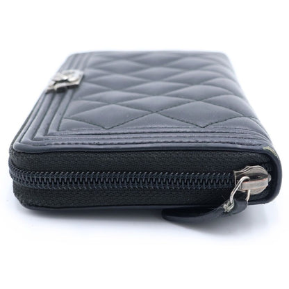 Chanel Zip Around Wallet Lambskin Silver — view 3
