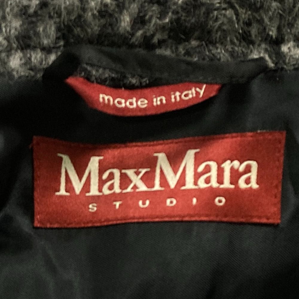 Max Mara Studio Alpaca Shagi Coat Gray 40 Black — view 8