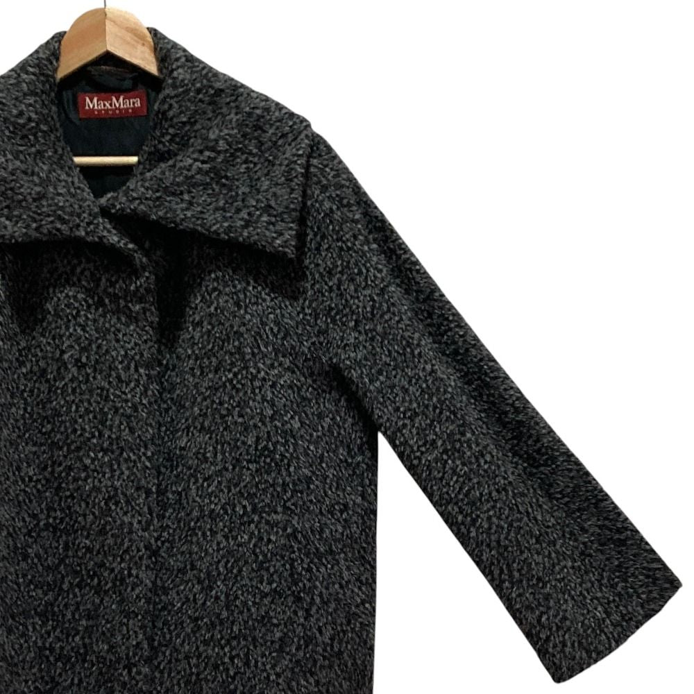 Max Mara Studio Alpaca Shagi Coat Gray 40 Black — view 3
