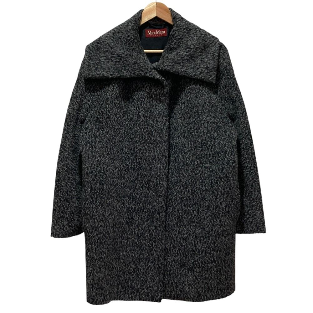 Max Mara Studio Alpaca Shagi Coat Gray 40 Black