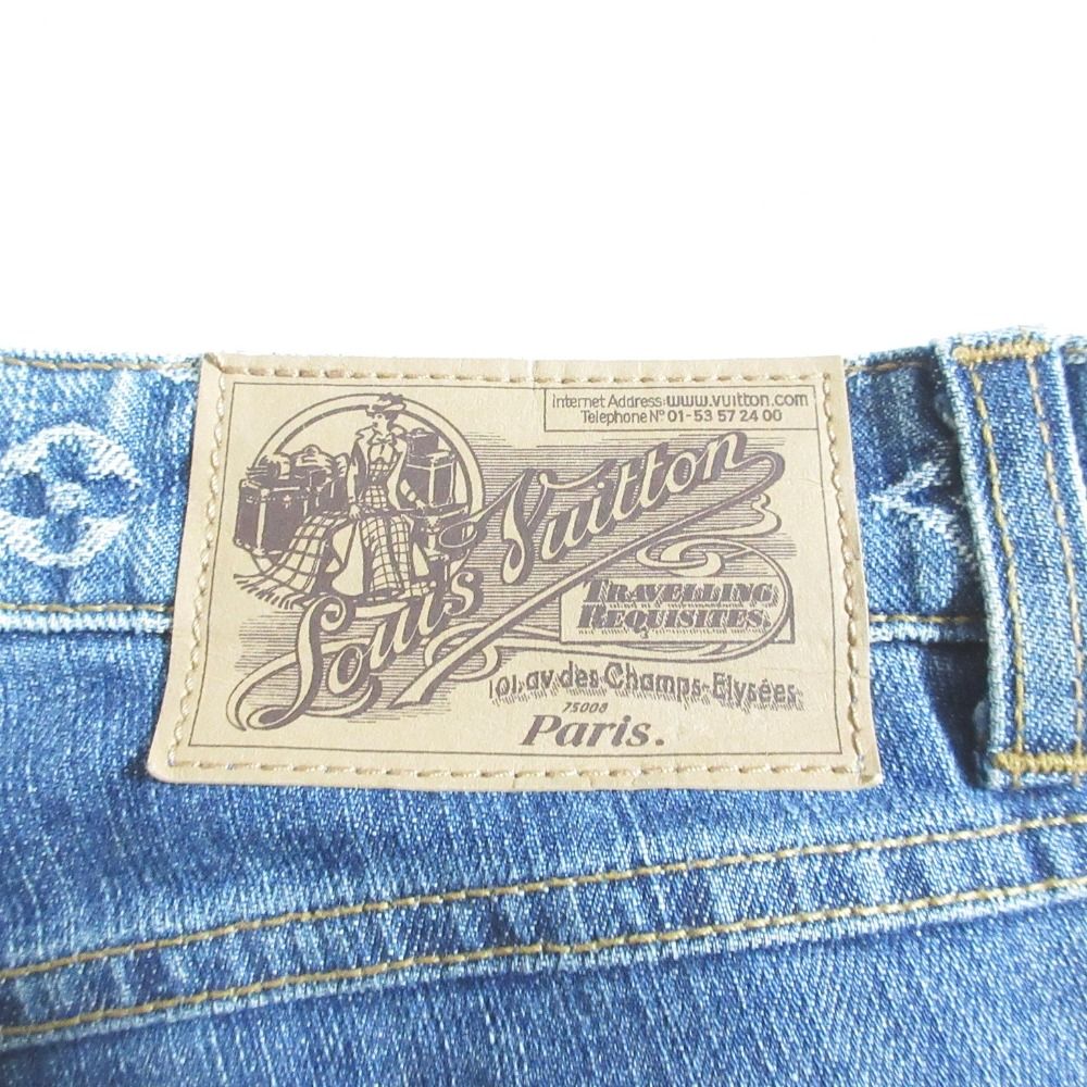 Louis Vuitton Monogram Slim Denim Pants Jeans 36 Blue — view 6
