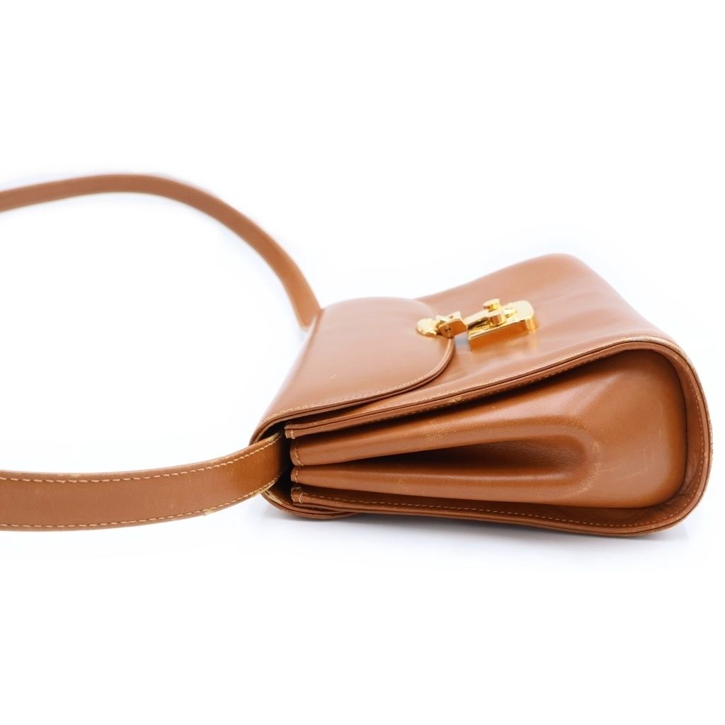 Gucci Vintage Shoulder Bag Brown Leather — view 3