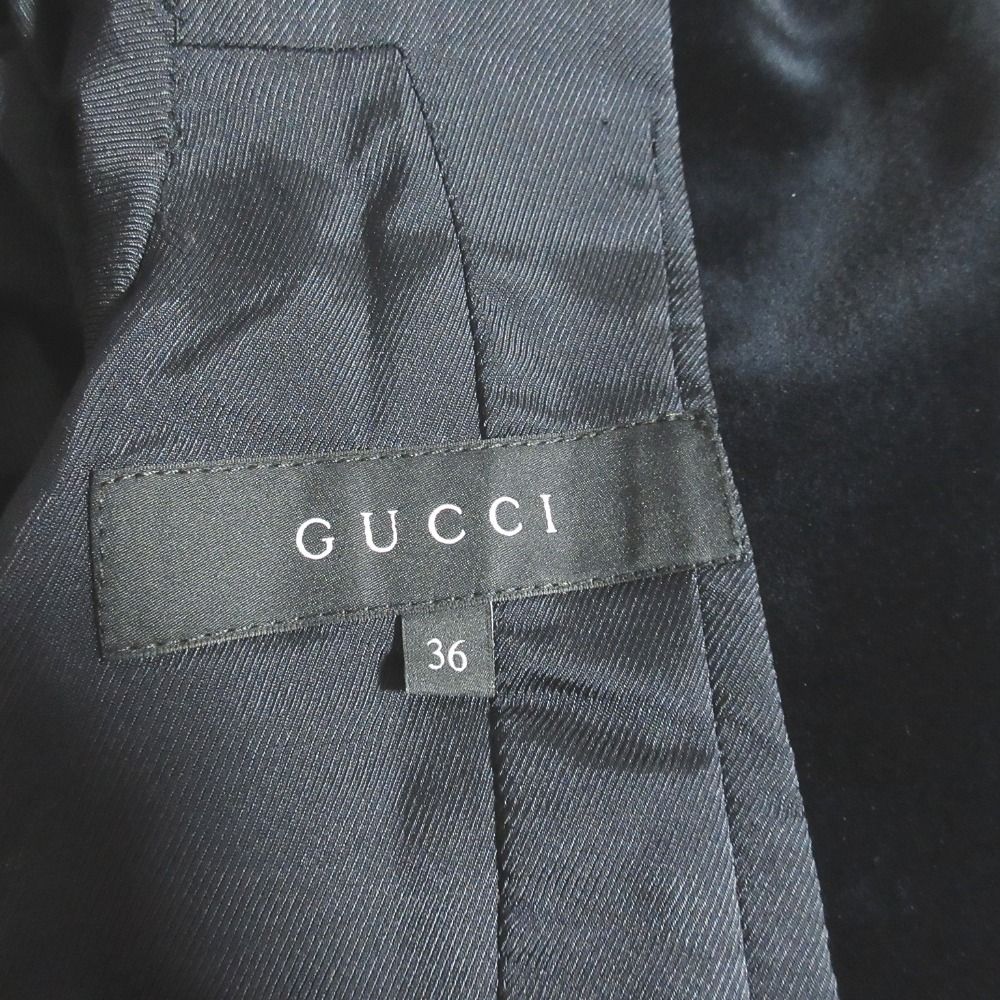 Gucci Velour Stitch Single Tailored Jacket 36 Navy — view 6