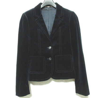 Gucci Velour Stitch Single Tailored Jacket 36 Navy