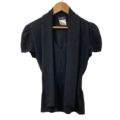 Chanel Asymmetric Cashmere Silk Blend Knit Top 34 Black Sweater — view 3
