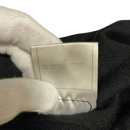 Chanel Asymmetric Cashmere Silk Blend Knit Top 34 Black Sweater — view 7