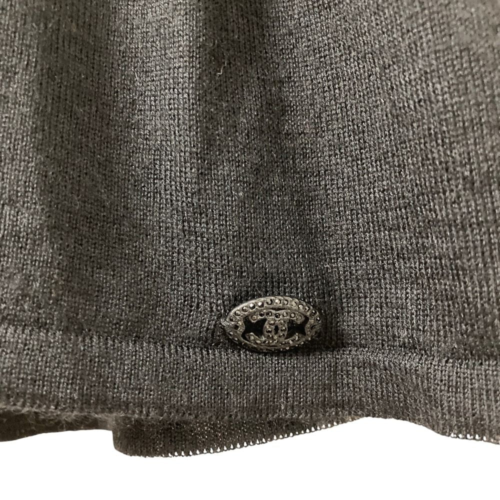 Chanel Asymmetric Cashmere Silk Blend Knit Top 34 Black Sweater — view 5