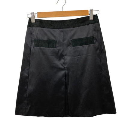 Chanel Silk Suede Skirt 36 Black