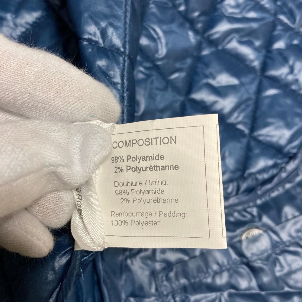 Chanel CC Logo Button Quilted Vest Gilet 38 Navy — view 9