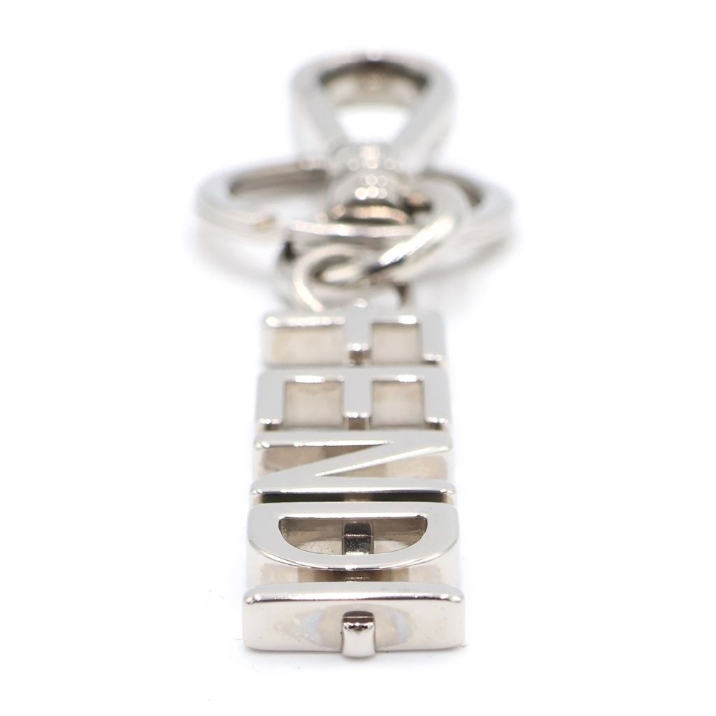 Fendi Graphy Logo Key Ring Key Holder Silver — view 3