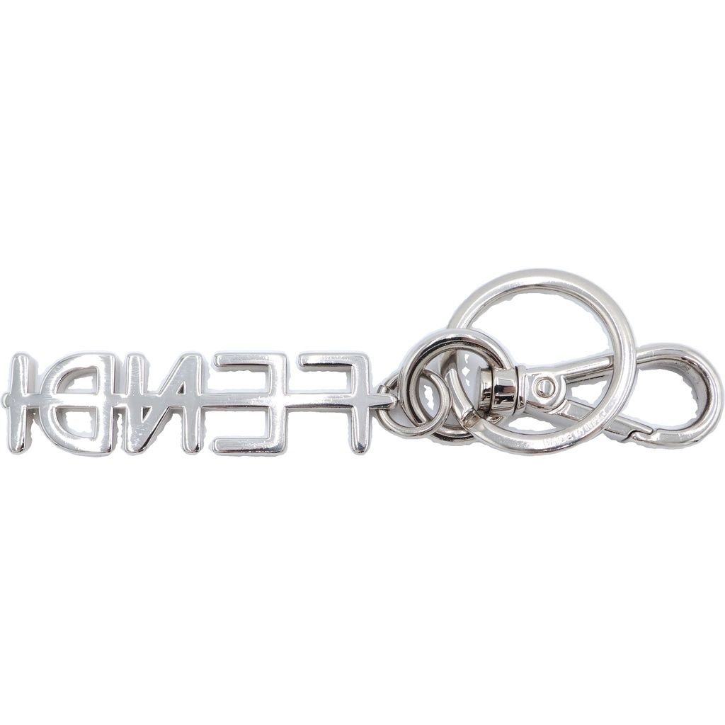 Fendi Graphy Logo Key Ring Key Holder Silver — view 2