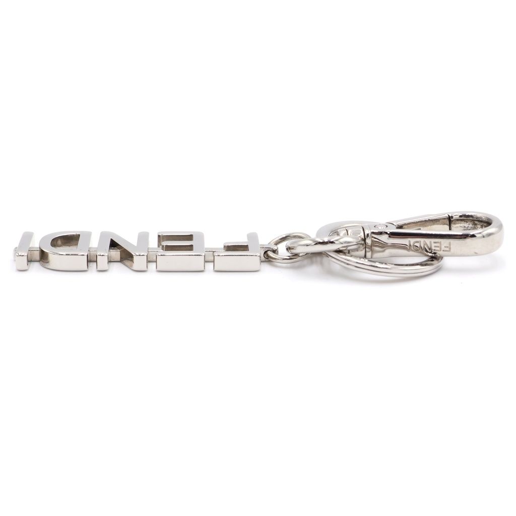 Fendi Graphy Logo Key Ring Key Holder Silver — view 4