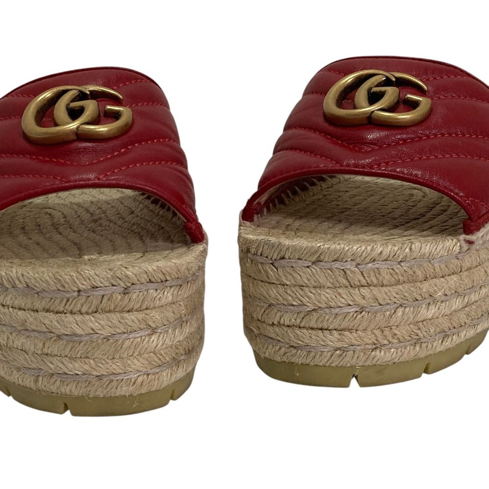 Gucci GG Marmont Leather Wedge Sole Sandals — view 6