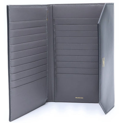 Balenciaga Envelope Slim Wallet Card Case Black Gray Leather — view 4