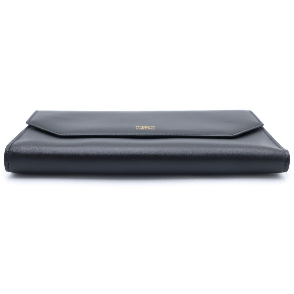 Balenciaga Envelope Slim Wallet Card Case Black Gray Leather — view 5